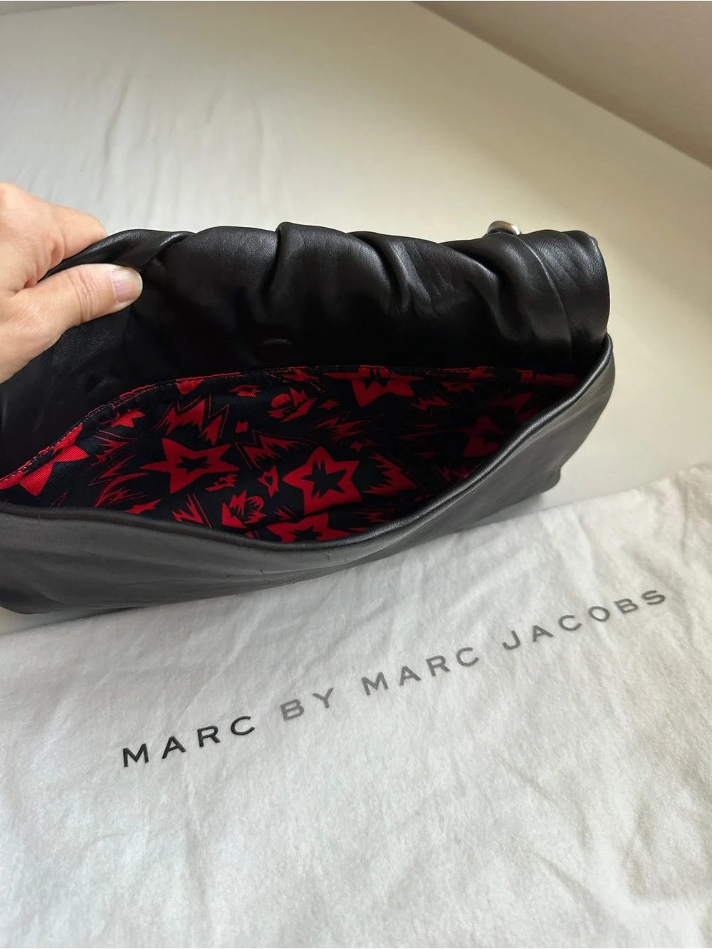 Marc by Marc Jacobs Black Leather Shoulder Bag - Remove Strap Converts to Clutch